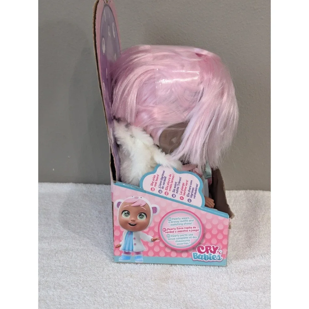 Cry Babies Dressy Pearly Interactive Baby Doll Pink Hair Cute Stylish Outfit
